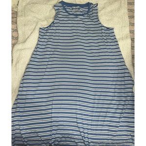 Blue striped t shirt dress